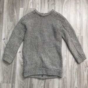 IRO Paco Sweater Tunic Gray Long Sleeve Back Zip Womens XS